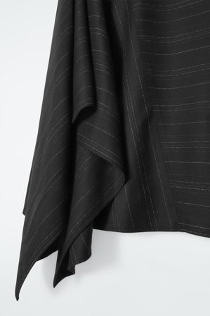 COS Women's Gonna Asimmetrica In Lana Gessata in Nero