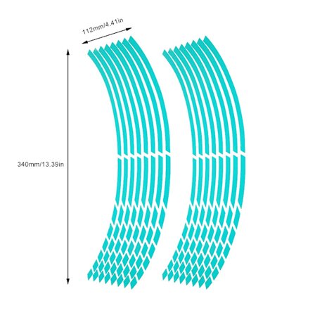 16 st Hjulremsor för Cykel & Motorcykel 16-18 tum Reflekterande Dekoration Tillbehör (Grön)