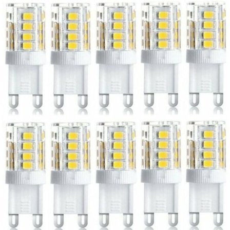 Pakke med 10 LED-spotlys, LED-dekorasjonslys, G9 LED-pære, 5 W varm hvit kald hvit, energisparende LED-pærer, halogen erstatningspære, AC 230 V