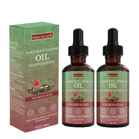 Økologisk Poke Root Castor Olie, Naturlig Massageolie, Lindrende Lindring til Hud & Hovedbund & Led, Naturlig Castor Essensolie til Hud- & Hårpleje