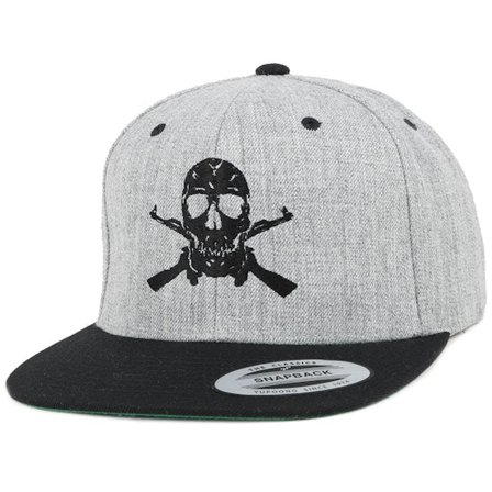 GUNS n SKULLS - Grå snapback Caps - AK-Skull Black/Grey Snapback @ Hatstore