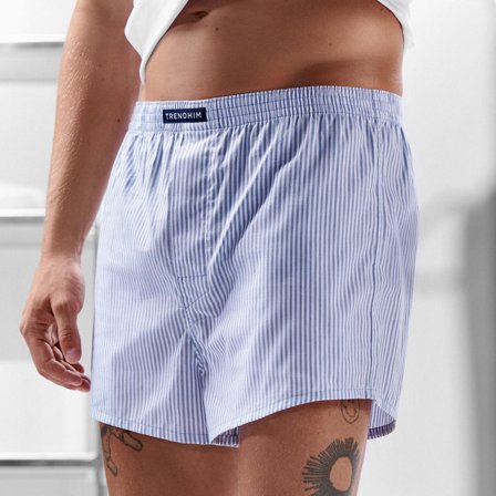 AirFeel | Ριγέ Λευκά Βαμβακερά Μποξεράκια Loose-fit Encased for Men