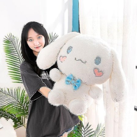 Sanrio Fluffy Cinnamoroll Plysj Stor Leke Fylt Anime Mokka Melk Myk Dukke-WELLNGS