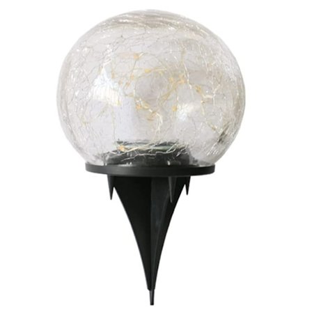 10 cm Solcellslampa med Glaskula i Varmvit, Set om 3