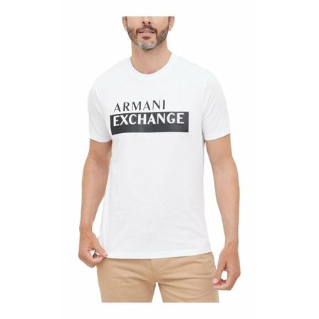 Armani Exchange, Short Sleeve Shirts Wit, Heren, Maat:S