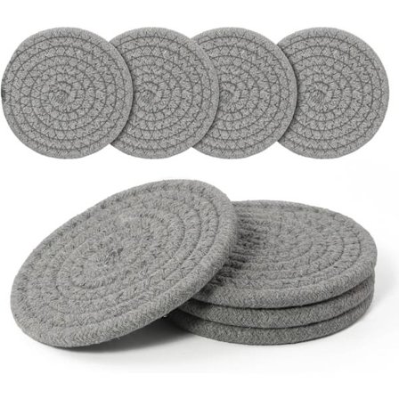 Boho Brikker, Bomuldsvævede Absorberende Brikker Sæt med 4 til Varme & Kolde Drikke - Fortykkede 4-Farvede Kopmåtter til Boligindretning, Køkken &