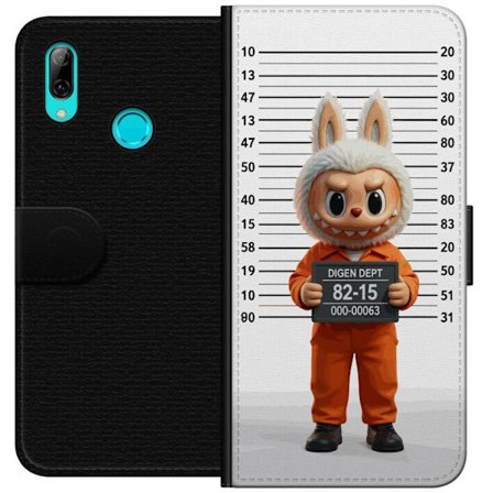 Yhteensopiva Lompakkokotelo Huawei Huawei P smart 2019 Söpö piirretty pupuhahmo vankilavaatteissa ja vankinumerolla taustana mittamerkinnät