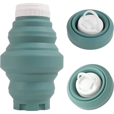 Sammenleggbar vannflaske Klem sammenleggbar sportsvannflaske for reiser og løping Bærbar kopp Sammenleggbar vannflaske (grønn) null none