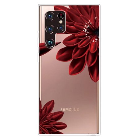 Deco Samsung Galaxy S22 Ultra skal - Röd Blomma