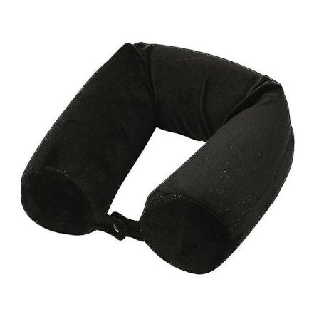 Hukommelsesskum Rejsepude Til Nakke, Haged, Talje Og Benstøtte (Sort Kort Plys 72x10cm)