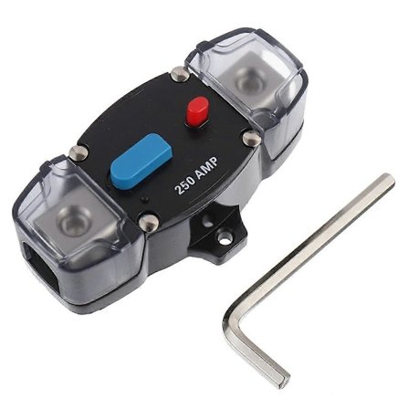 250A 12-48 Volt DC Selvutløsende Strømbryter med Manuell Tilbakestillingsknapp for Bil, Bobil, Marinebåt