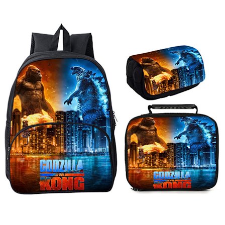 Godzilla vs King Kong tredelad 16" rundväska Style 5