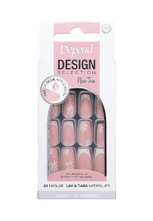 Depend Design Selection French Flower Blossom Short Coffin Lösnaglar & dekoration Unisex ONESIZE