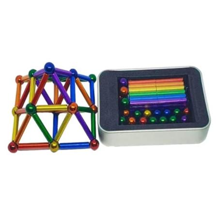 63 kpl magneettisia rakennuspalikoita leluja rautalaatikolla, harjoita avaruudellista hahmottamista, magneettisia leluja lapsille ja aikuisille