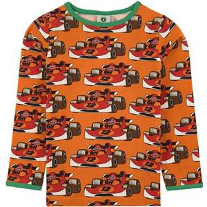 Småfolk Orange Racer Biler Printed T-Shirt 7-8 Years - Tops - 7-8 years - Orange - Junge
