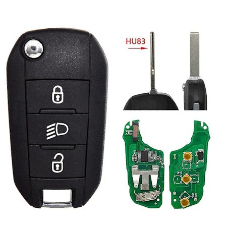 Fjärrkontrollnyckel för Peugeot 208 2008 301 308 508 5008 434mhz Id46 Pcf7941 Chip Hu83 / Va2 Bl (FMY)