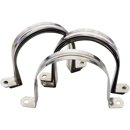 10 stk To-Hulls Remme U-Beslag M80 Stiv Rørklemme 304 Rustfritt Stål Rørremme Spenne Klips Passer for 3,14 tommers Rør