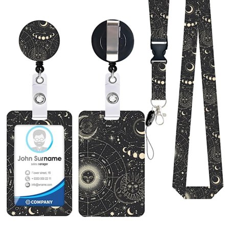 Badge Clips Astrologiskt infällbart Badge Reel Clip