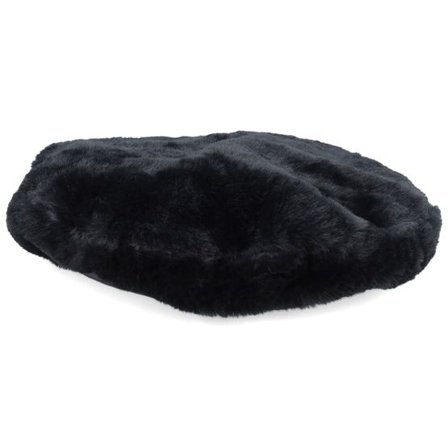 Kangol - Svart beret Hatt - Faux Fur Solid Black Beret @ Hatstore