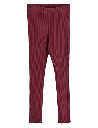 Lindex Leggings Rib Solid Frill Botto - Burgundy - 98