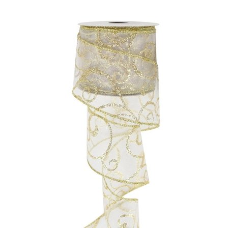 Glitter Ribbon Christmas Wired Edge 6 6