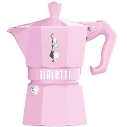 Cafetière Italienne - BIALETTI - MOKA Exclusive - 3 koppar - Pastellrosa - Aluminium