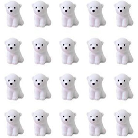 20 st Polar Bear Pencil Suddgummin, Söta Djur Pencil Suddgummin för Barnfest