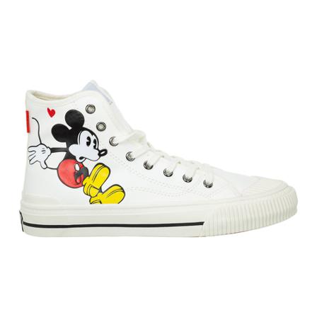 MOA - Master OF Arts women's Sko high top trainers sneakers Disney Mickey Mouse Hvid, Dame, Størrelse: 38 EU