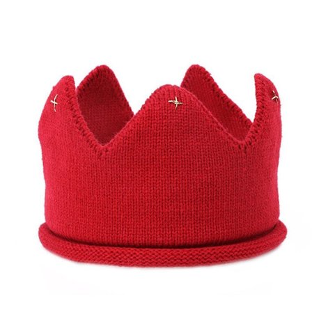Crown Baby Hat Newborn Girl Pojke Hatt RED GULD LINE GULD LINE