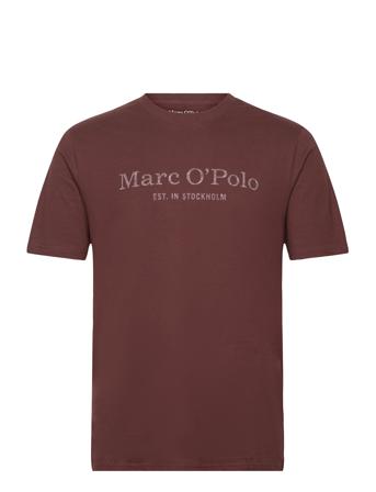 T-Shirts Short Sleeve T-shirts Short-sleeved Brun Marc O'Polo*Betinget Tilbud