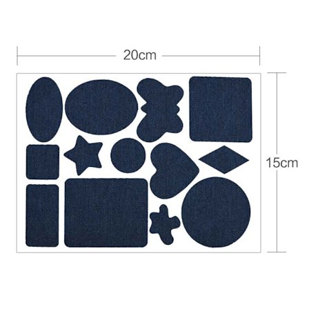 Selvklæbende sort/blå patch til dunjakkebukseklud