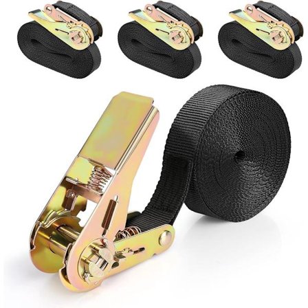 4 kpl - 6 m x 25 mm Räikkäkiristysliinat Kiinnityssarja - moottoripyörälle, autolle, matkatavaroille