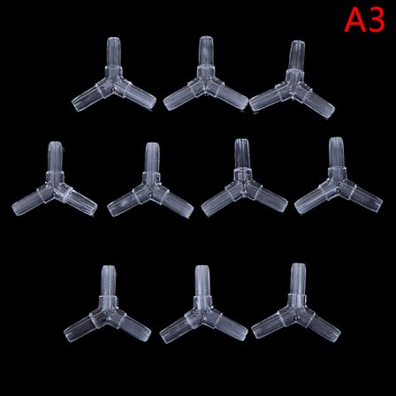 10 st 2Way/3Way Clear Aquarium Tube Connector Luftventiler Montering