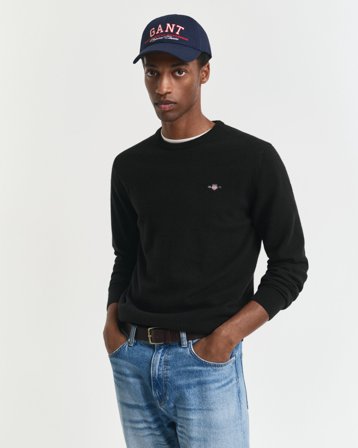 GANT Herren Superfine Lambswool Rundhalspullover (XXXL) Schwarz