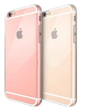2-PACK Transparent Silikon TPU-Skal till iPhone 6/6S
