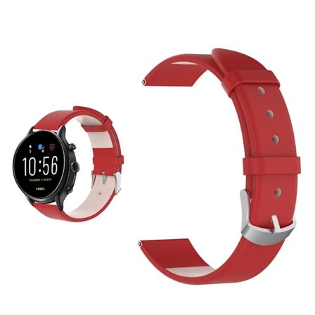 Fossil Gen 5 äkta läder klockarmband - röd