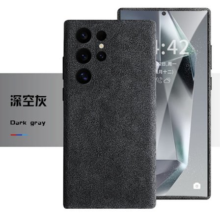 Etui til Samsung S25 Space Gray Alcantara Fuld dækning Magnetisk Ruskindslæder