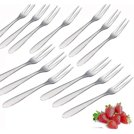 Frugtgaffel Kagegaffel Rustfrit Stål Cocktail Dessert 12 stk