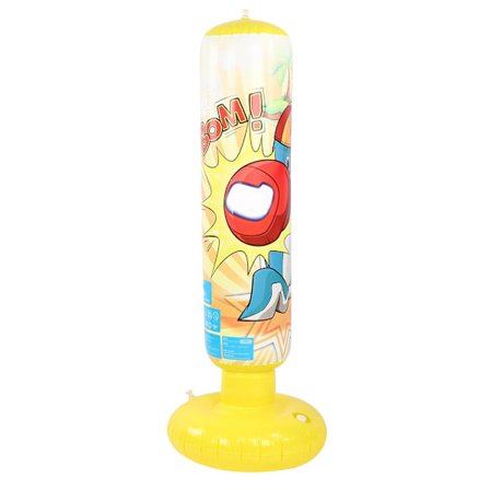 Barn Ståendes Boxningssäck Uppblåsbar Boxningssäck Fitness Sandpåse Stressavlastande Leksak Gul