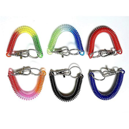 6-pak Farverige Fleksible Tyverisikre Spiralbånd Stretch Tether