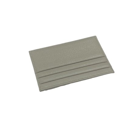 Tynd kortholder i ægte læderpung med 6 kortpladser Grå