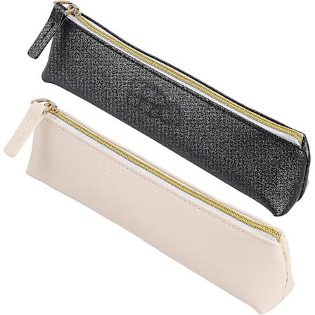 Nahkainen kynäkotelo, ohut muotoilu, pieni kynäkotelo, kynäpussi, vetoketjullinen kynäkotelo, toimistotarvikkeet