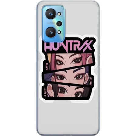 Yhteensopiva Puhelinkuori Realme GT Neo2 K-pop-inspiroitunut futuristinen tyttöryhmä neonvaloissa ja kosminen sci-fi-kohtaus