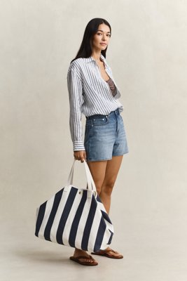 GANT - Strandveske i lerret til dame navy