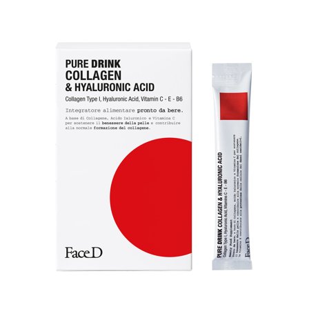 FaceD Integratori Pure Drink Collagen & Hyaluronic Acid 030X15 ml - Integratore Pelle