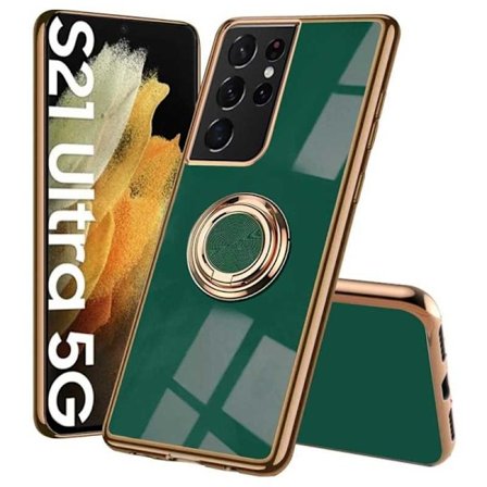 Samsung S21 Ultra elegantti ja iskunkestävä kotelo Flawless sormustelineellä