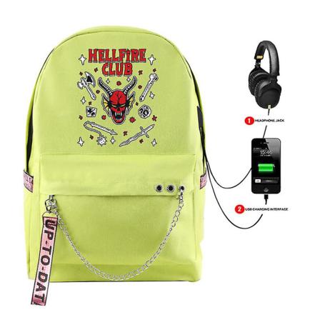 Stranger Things 4 Usb Uppladdningsbar Student Skolväska Style1