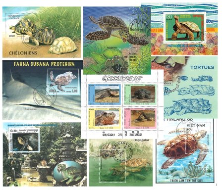 Skildpadder - 9 miniark - Stemplet