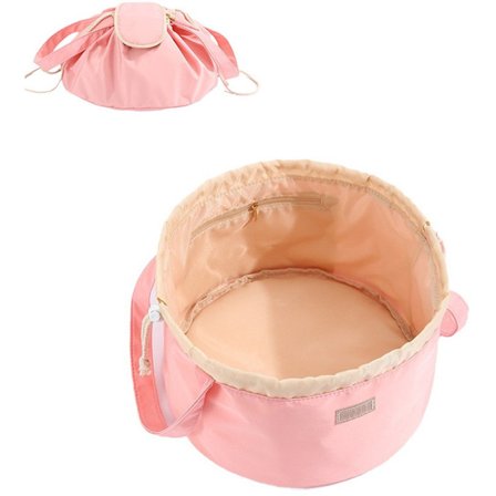 Toilet taske Dame Toilet taske Pige Rejse Kosmetik Toilet taske Snøre Rejsetaske, Flad Makeup Opbevaringstaske, Vandtæt Makeup Taske til Kvinder