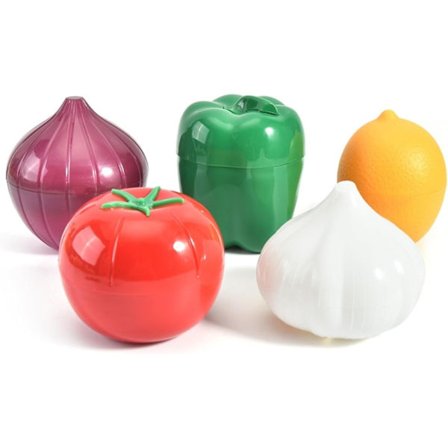 Pieces Kylskåp Grönsak Förvaringslåda, Tomat Lök Förvaringsbehållare, Frukt Mat Kökslåda med Lock, Återanvändbar Grönsak Lime Färsk Förvaring Bo